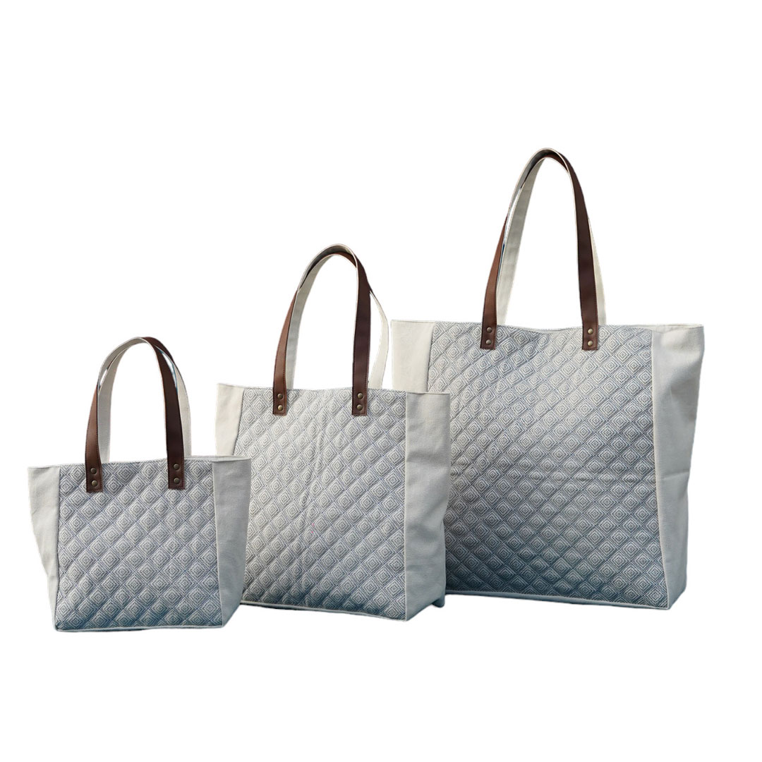 Square Tote bag | Leather Handle